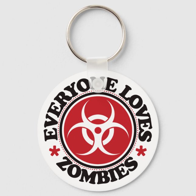 Everyone Loves Zombies - Red Keychain (Front)