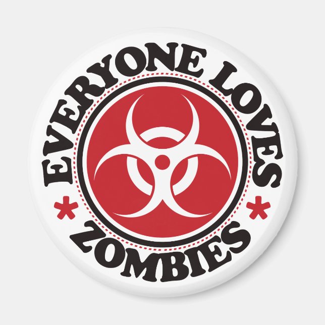 Everyone Loves Zombies - Red Magnet (Front)