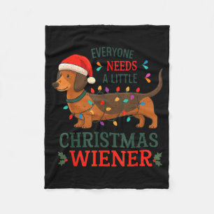 Everyone Need Weiner Dog Christmas Dachshund Pajam Fleece Blanket