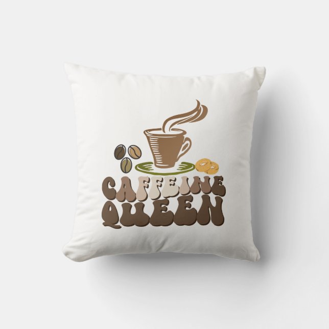 Everyone needs a cup of hot coffee throw pillow (Front)