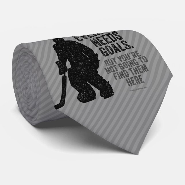 Everyone Needs Goals (Hockey) Tie (Rolled)
