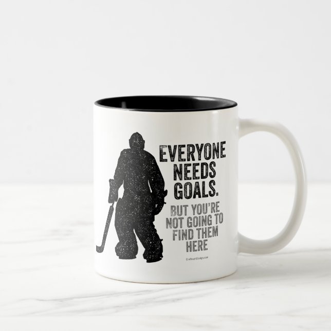 Everyone Needs Goals (Hockey) Two-Tone Coffee Mug (Right)