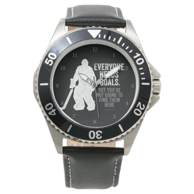 Everyone Needs Goals (Hockey) Wristwatch (Front)