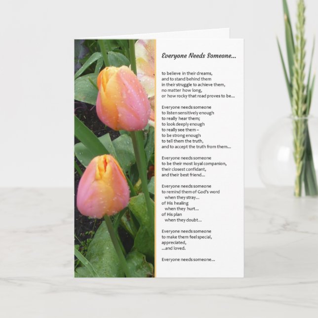 Everyone needs someone...Religious Thank You Card (Front)
