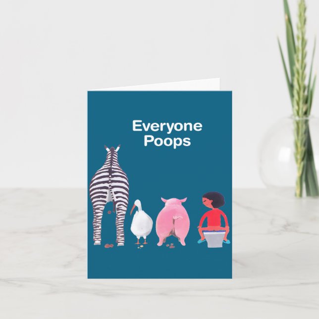Everyone Ops Funny Zebra G Toilet Humor  Card (Front)