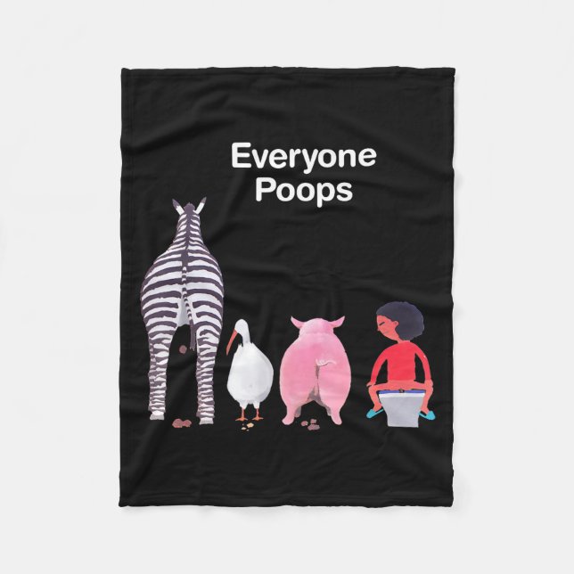 Everyone Ops Funny Zebra G Toilet Humor  Fleece Blanket (Front)