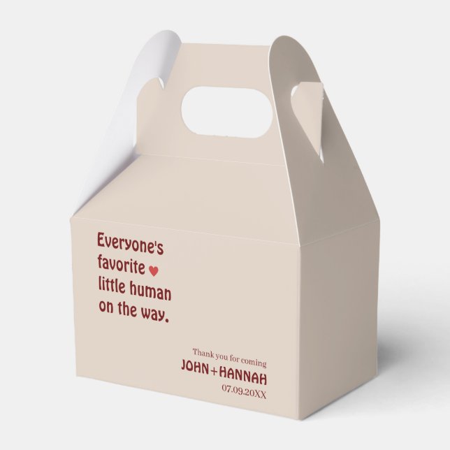 Everyone's favourite little human on baby shower  favor box (Front Side)