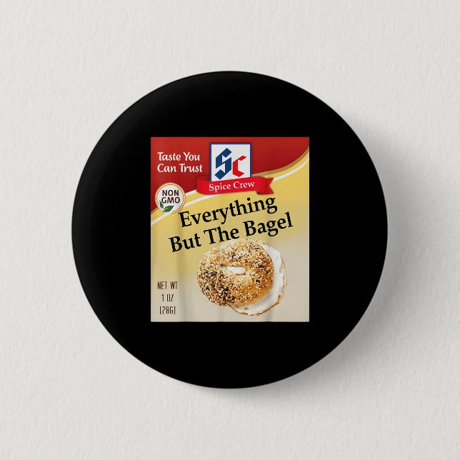 Everything Bagel Condiment Costume Holiday Sce Cos 2 Inch Round Button (Front)