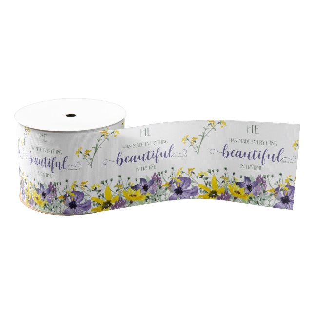 Everything Beautiful - Ecc 3:11 Grosgrain Ribbon (Spool)