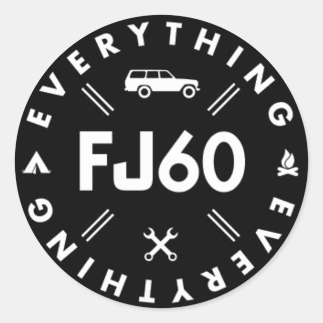 Everything FJ60 Logo Sticker - Black (Front)