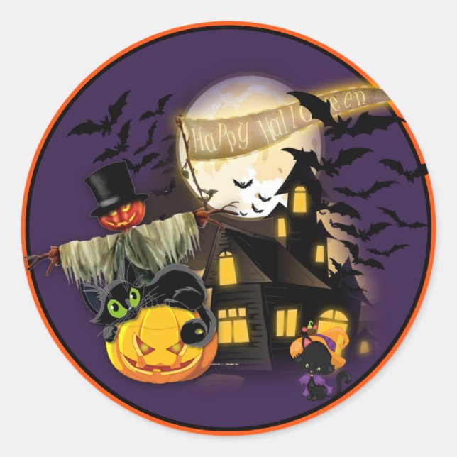 Everything Halloween Stickers Set of 20 Round (Front)