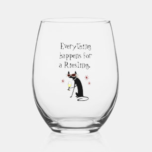 Everything Happens for a Riesling Stemless Wine Glass