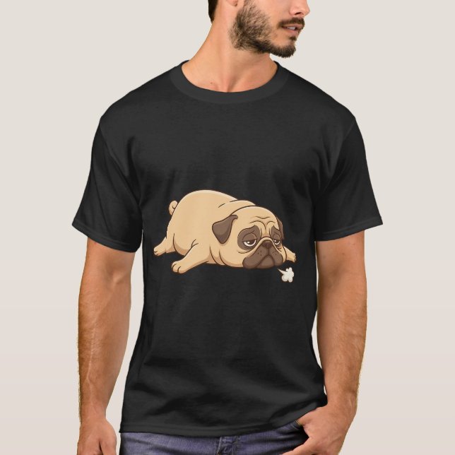 Everything Hurts And I Am Dying Dramatic Pug T-Shirt (Front)