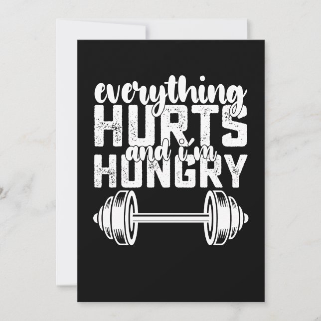Everything Hurts And I'm Hungry Gym Invitation (Front)