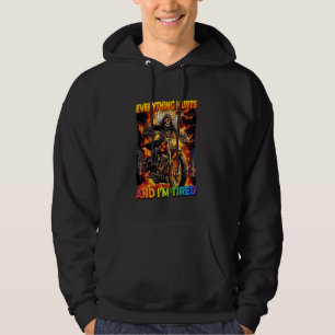 Everything Hurts And Tired Cringe Skeleton Hoodie