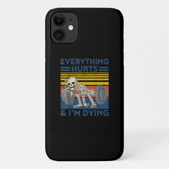 Everything Hurts Weightlifting Ness Gym Gift Case-Mate iPhone Case (Back)