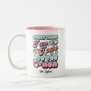 Everything I Am I Owe To You Mom Two-Tone Coffee Mug