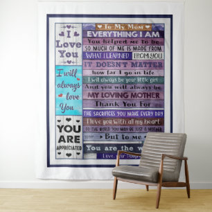 Everything I Am U Helped Me To Be-Daughter To Mom Tapestry