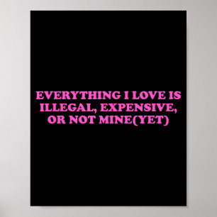 Everything, I Love Is Illegal, Expensive, Or Not M Poster