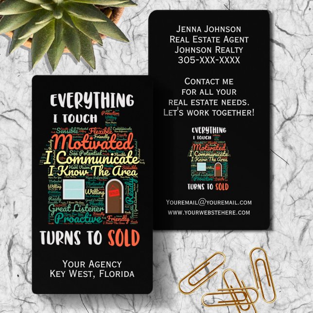 Everything I Touch Turns To Sold Real Estate Business Card (Creator Uploaded)