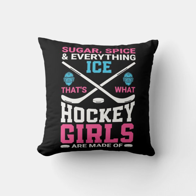 Everything Ice Hockey Girls Throw Pillow (Front)