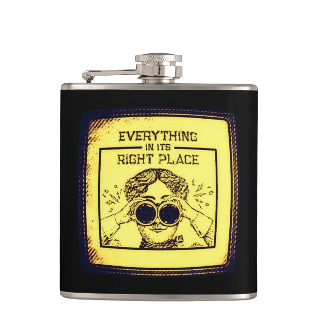 Everything In Its Right Place Hip Flask (Front)