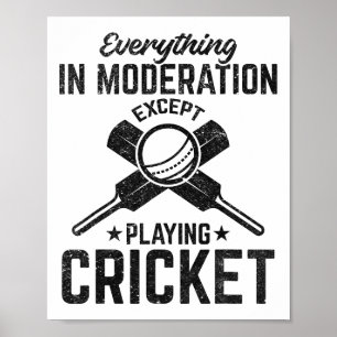 Everything In Moderation Except Playing Cricket  Poster