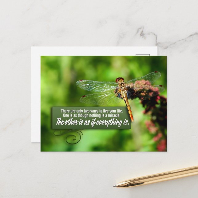 "Everything is a miracle" Inspirational Quote Postcard (Front/Back In Situ)
