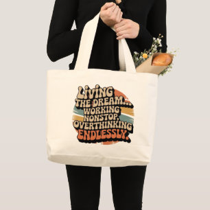 Everything is Fine Anxiety Large Tote Bag