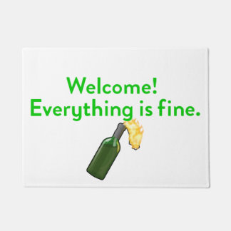 Everything is Fine Molotov Cocktail Doormat