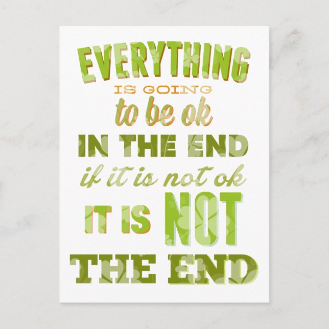Everything is going to be ok. postcard (Front)