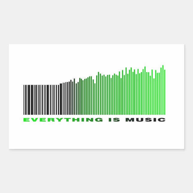 Everything is Music Green Text Barcode Song Player Sticker (Front)