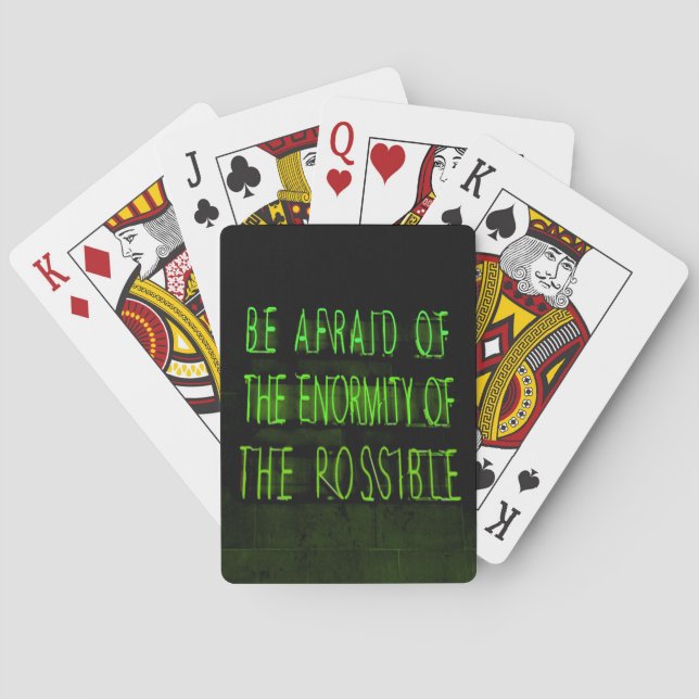 Everything is Possible Green Neon Playing Cards (Back)