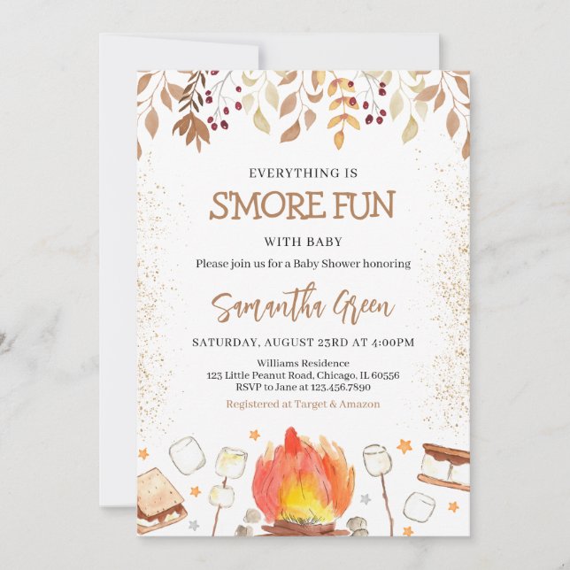 Everything is S'more Fun Baby Shower Invitation (Front)