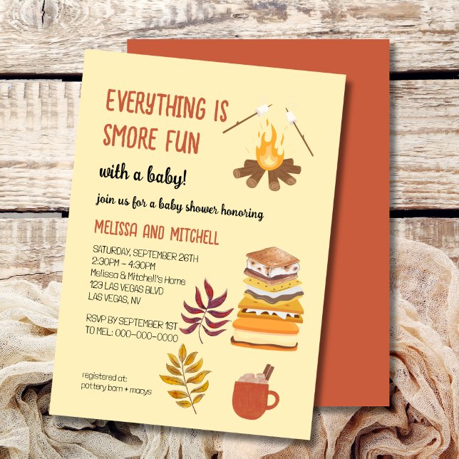 Everything is smore fun campfire Baby Shower Invitation (Creator Uploaded)