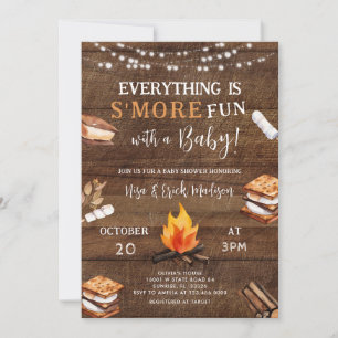 Everything is S'more Fun Camping Baby Shower  Invitation