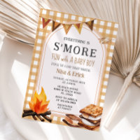 Everything is S'more Fun Gingham Baby Shower 