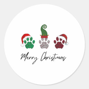 Everything Italian Greyhound Merry Christmas Paw P Classic Round Sticker