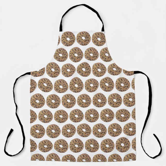 Everything Poppy Sesame Seed Bagel Breakfast Food Apron (Front)