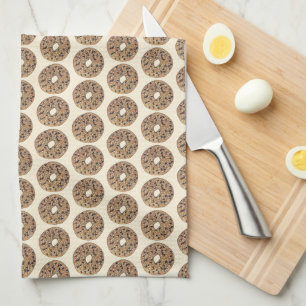 Everything Poppy Sesame Seed Bagel Breakfast Food Kitchen Towel