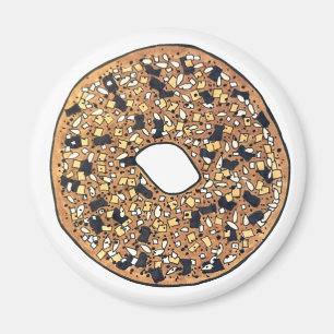 Everything Poppy Sesame Seed Bagel Breakfast Food Magnet