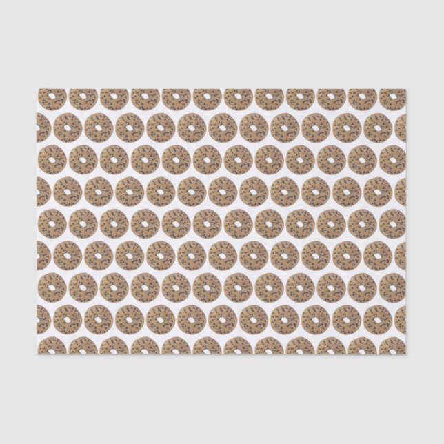 Everything Poppy Sesame Seed Bagel Breakfast Food Tissue Paper (Front)