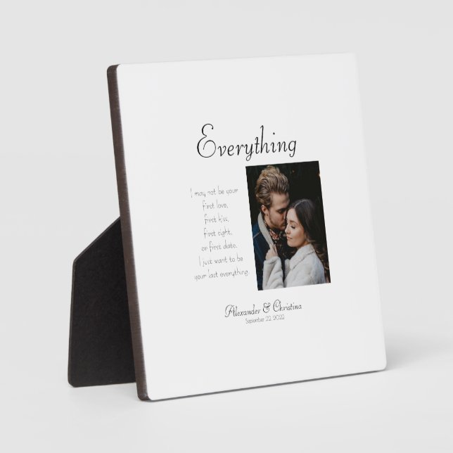 Everything Script Overlay Couples Personalized  Plaque (Front)