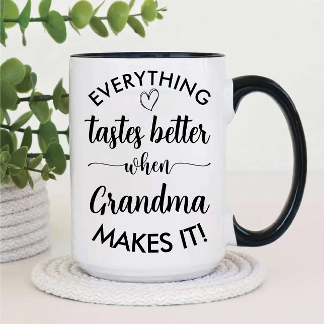 Everything Tastes Better When Grandma Makes It Two-Tone Coffee Mug (Everything Tastes Better When Grandma Makes It Two-Tone Coffee Mug)