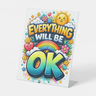 Everything Will Be OK Pedestal Sign