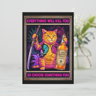 Everything Will Kill You Cat Postcard 