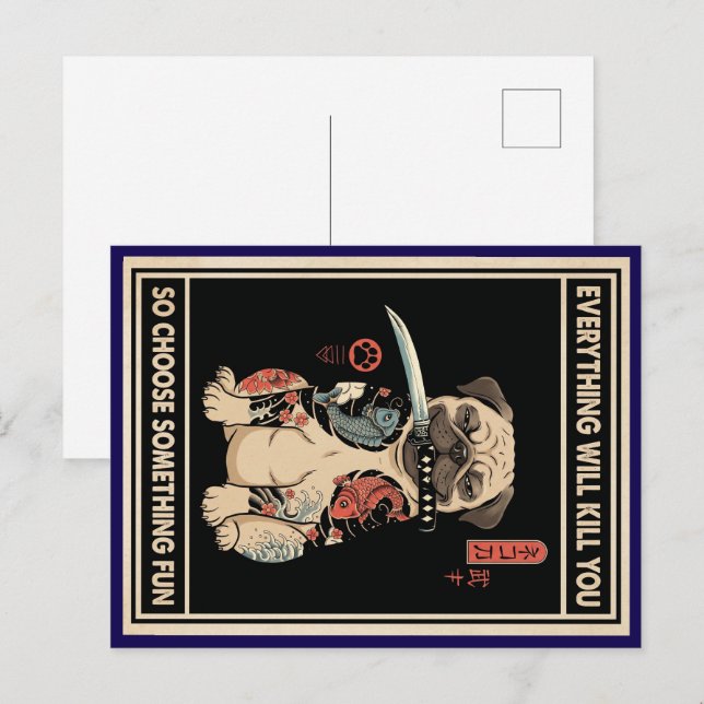 Everything Will Kill You Dog Postcard  (Front/Back)