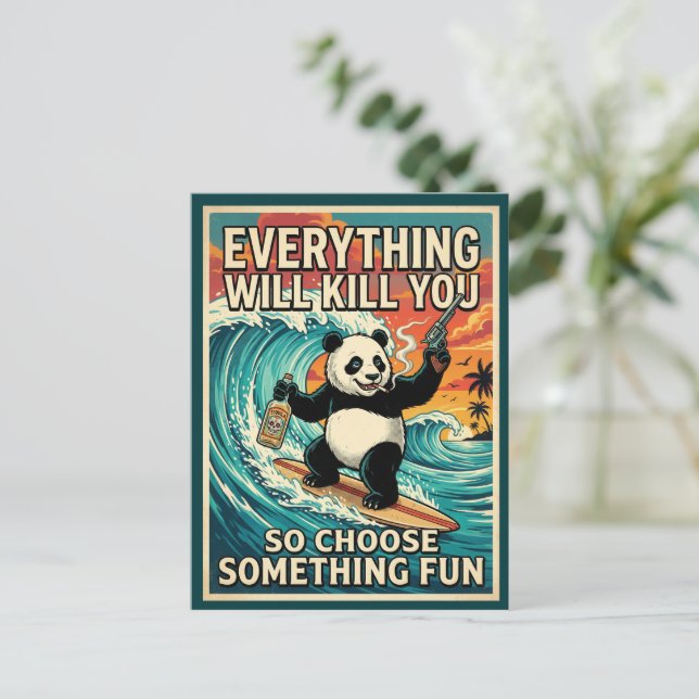 Everything Will Kill You Panda Postcard (Standing Front)