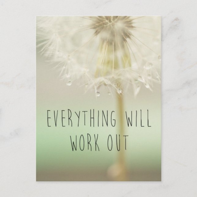 Everything Will Work Out Inspirational Postcard (Front)