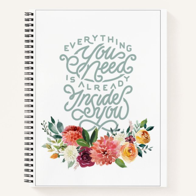 Everything You Need Large Spiral Notebook (Front)